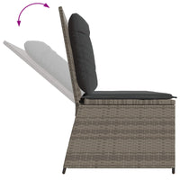 Panchina da giardino con cuscino Grigio Poly Rattan 3394469