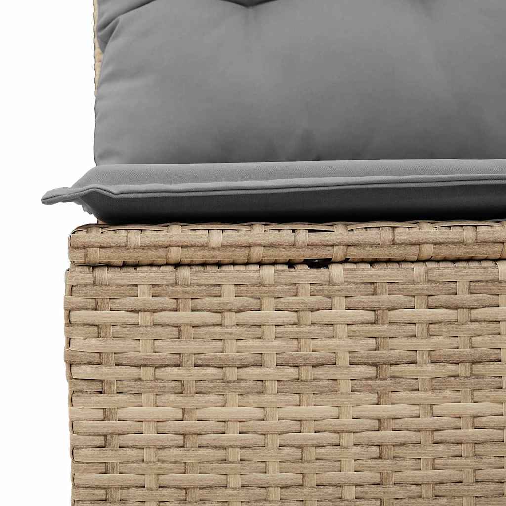 vidaXL Panchina da giardino con cuscino Beige Poly Rattan