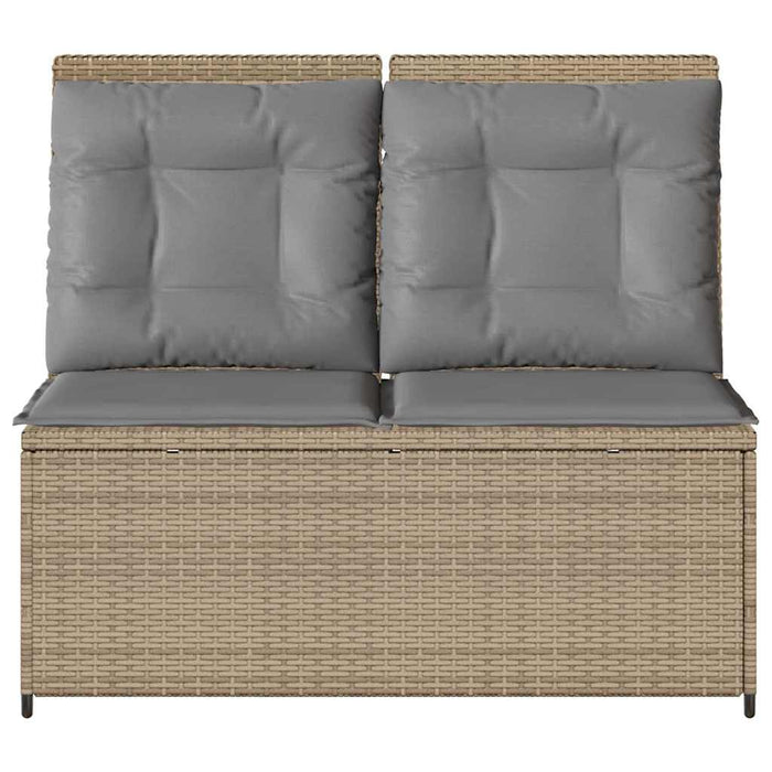 vidaXL Panchina da giardino con cuscino Beige Poly Rattan