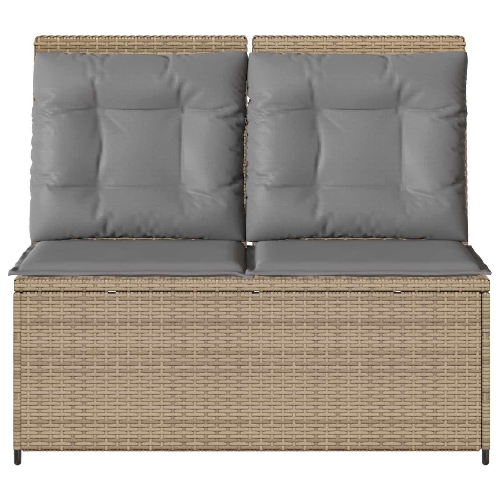 Panchina da giardino con cuscino Beige Poly Rattan 3394470