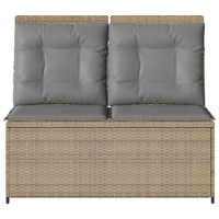 Panchina da giardino con cuscino Beige Poly Rattan 3394470