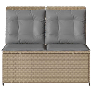Panchina da giardino con cuscino Beige Poly Rattan 3394470