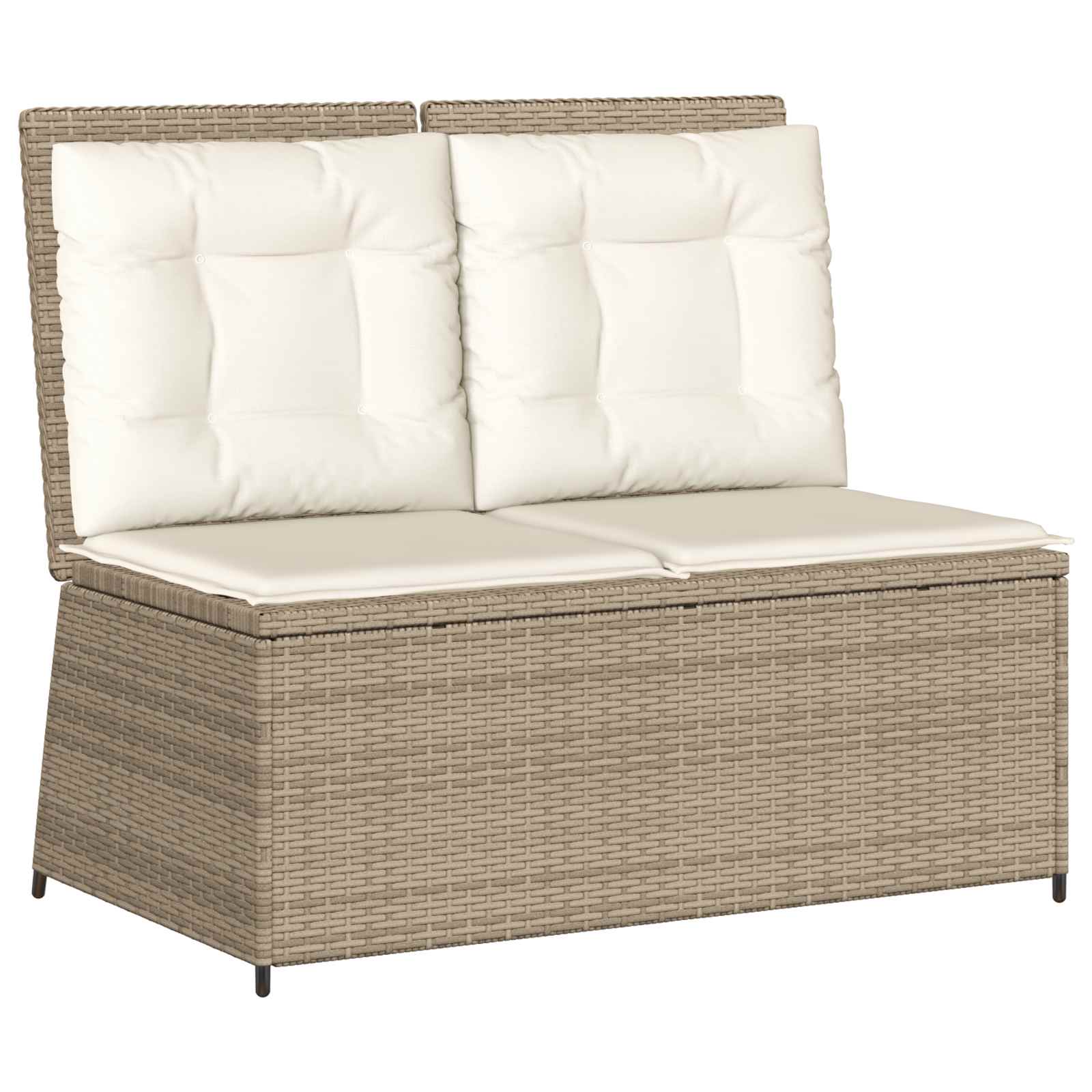 Panchina da giardino con cuscino Beige Poly Rattan 3394471