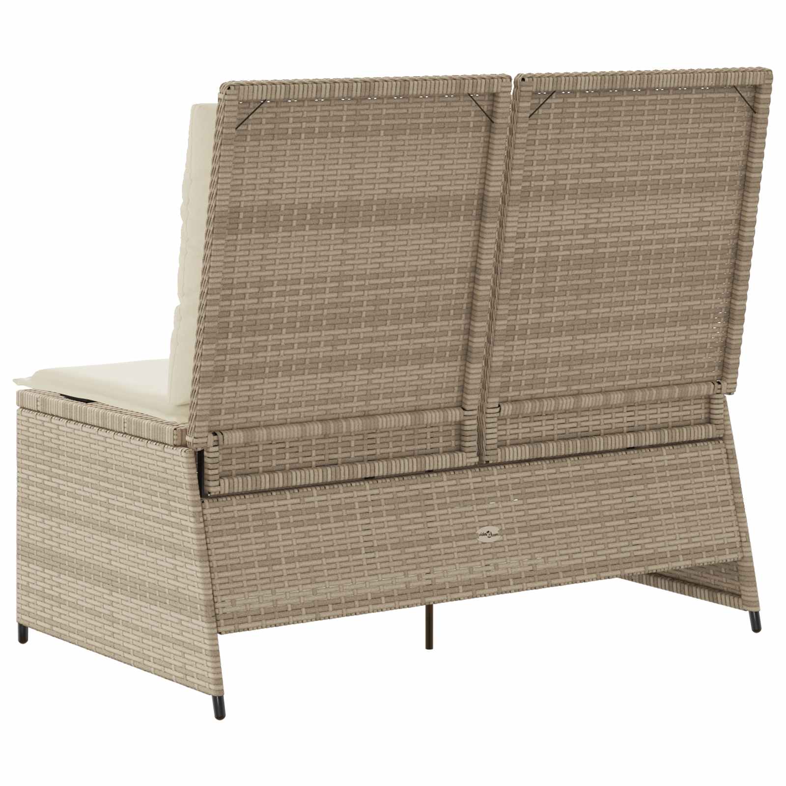 Panchina da giardino con cuscino Beige Poly Rattan 3394471