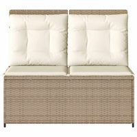 Panchina da giardino con cuscino Beige Poly Rattan 3394471