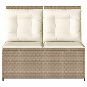 Panchina da giardino con cuscino Beige Poly Rattan 3394471