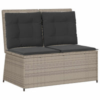 Panchina da giardino con cuscino Grigio chiaro Poly Rattan 3394472