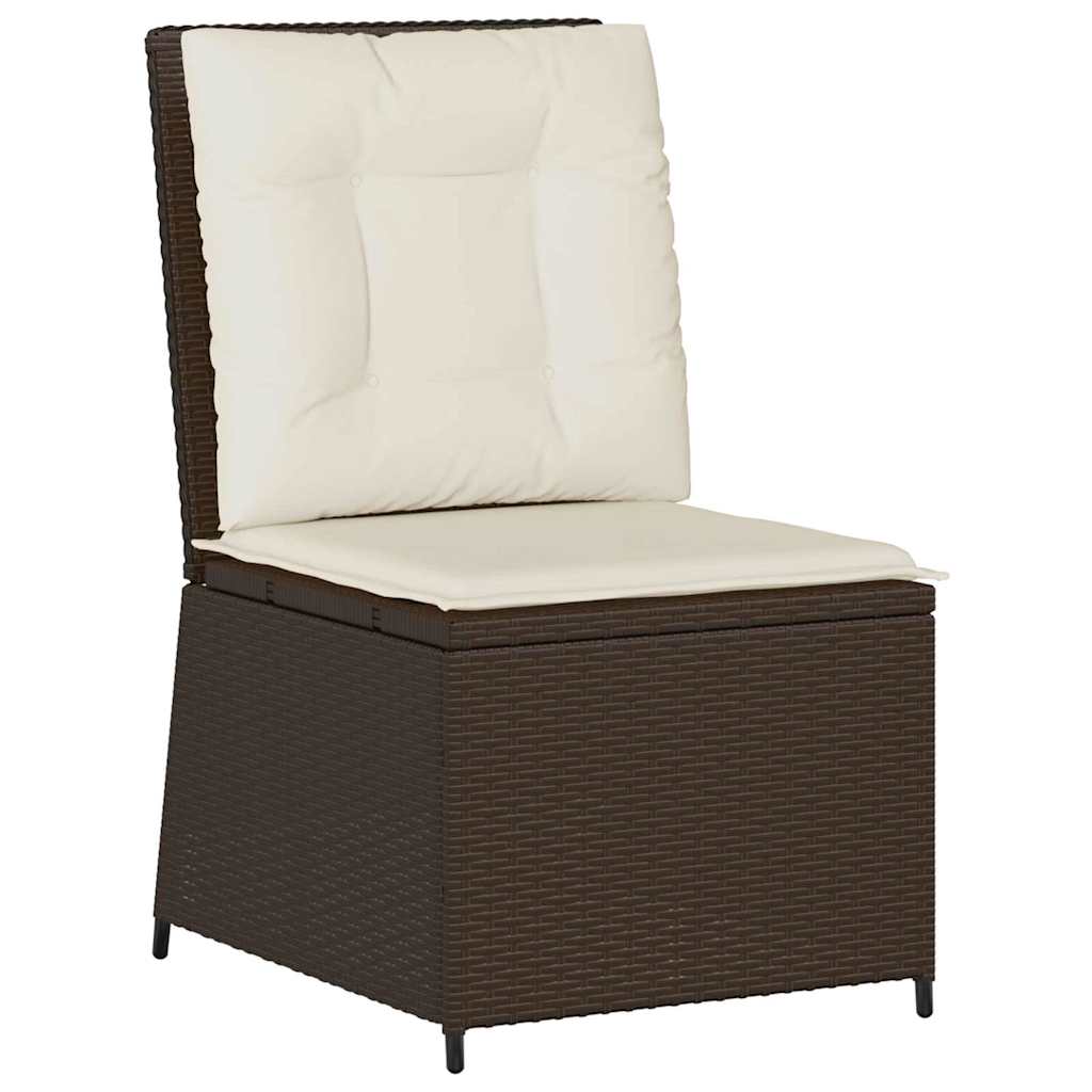 Divano da giardino con cuscino-Sofa da Giardino-Divano da esterno Nero e Bianco Crema polyrattan 513660