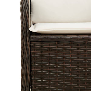 Panchina da giardino con cuscino 2 pcs Marrone Poly Rattan 3394486