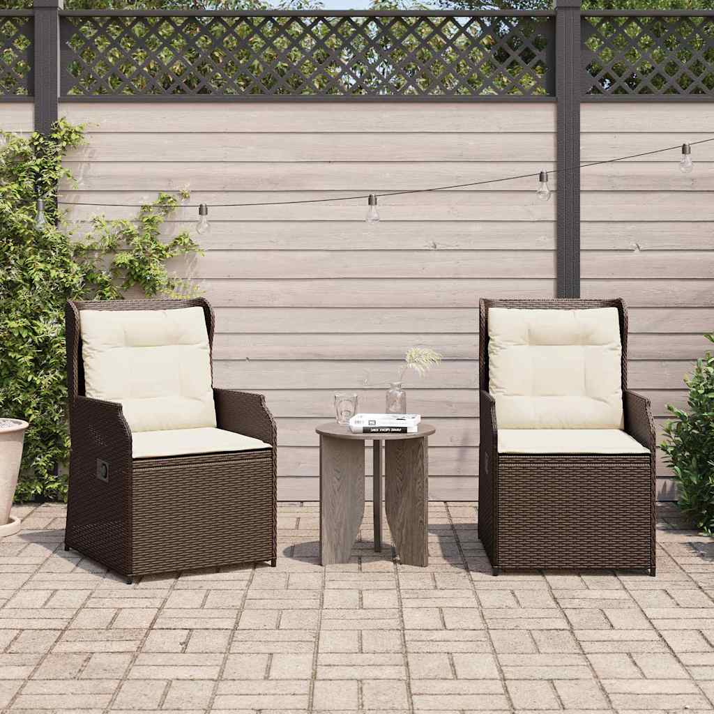 vidaXL Panchina da giardino con cuscino 2 pcs Marrone Poly Rattan