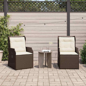 vidaXL Panchina da giardino con cuscino 2 pcs Marrone Poly Rattan
