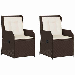 vidaXL Panchina da giardino con cuscino 2 pcs Marrone Poly Rattan