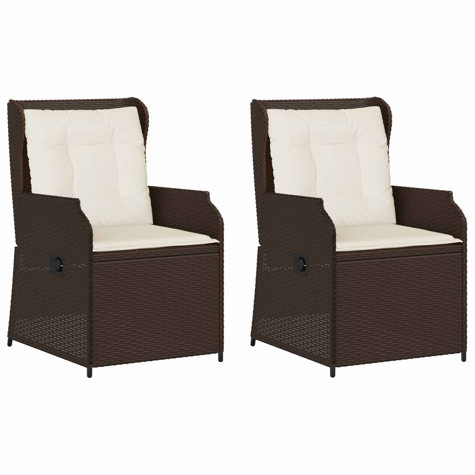Panchina da giardino con cuscino 2 pcs Marrone Poly Rattan 3394486
