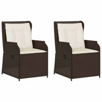 Panchina da giardino con cuscino 2 pcs Marrone Poly Rattan 3394486