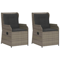 Panchina da giardino con cuscino 2 pcs Grigio Poly Rattan 3394487