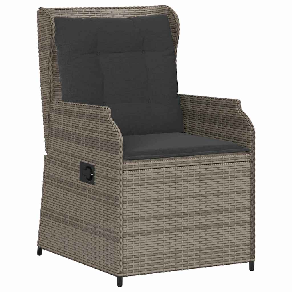vidaXL Panchina da giardino con cuscino 2 pcs Grigio Poly Rattan