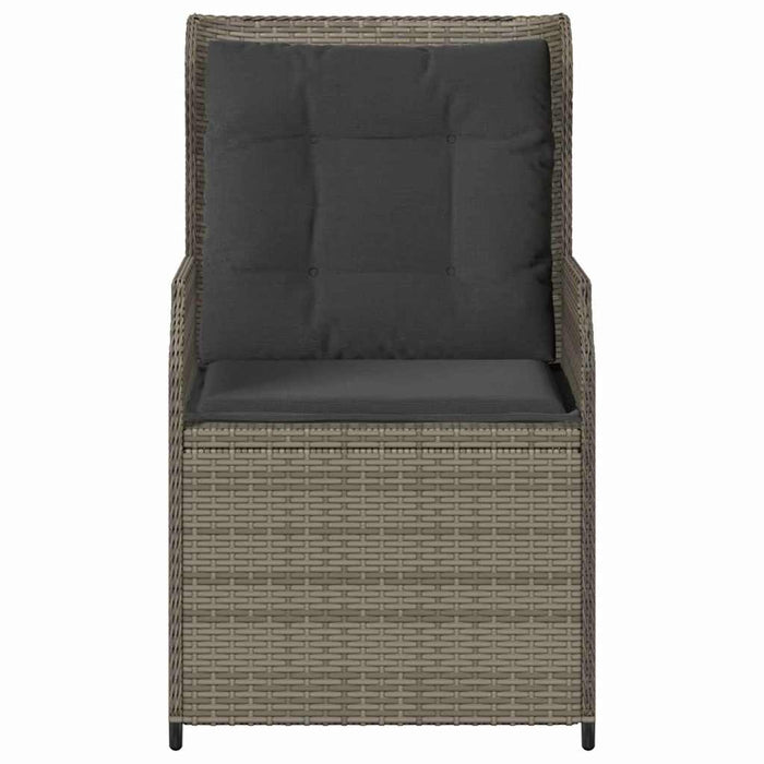 vidaXL Panchina da giardino con cuscino 2 pcs Grigio Poly Rattan