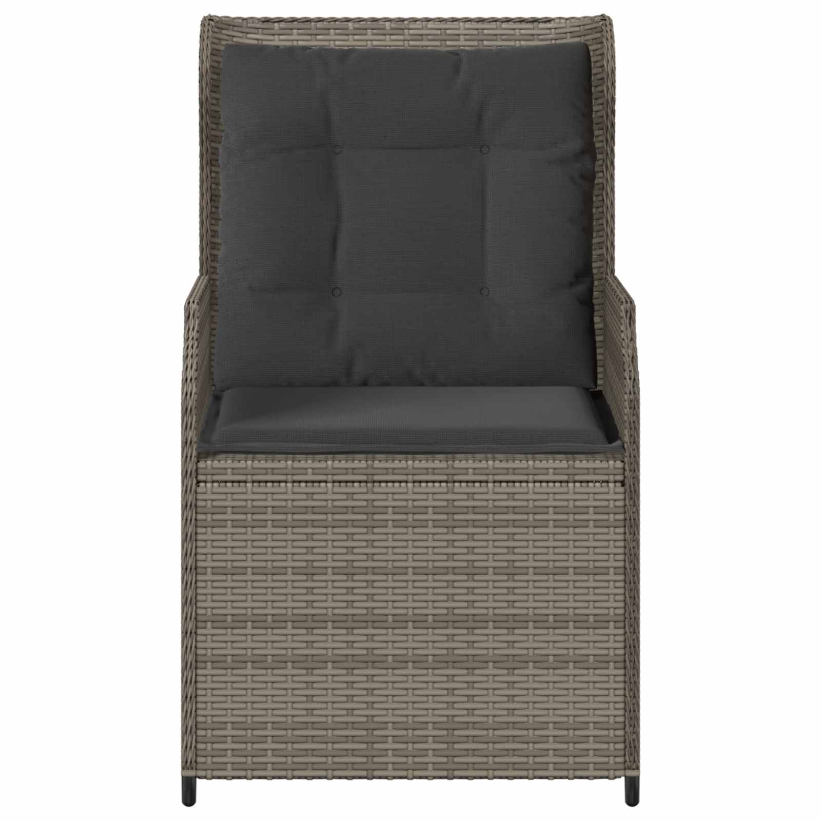 Panchina da giardino con cuscino 2 pcs Grigio Poly Rattan 3394487