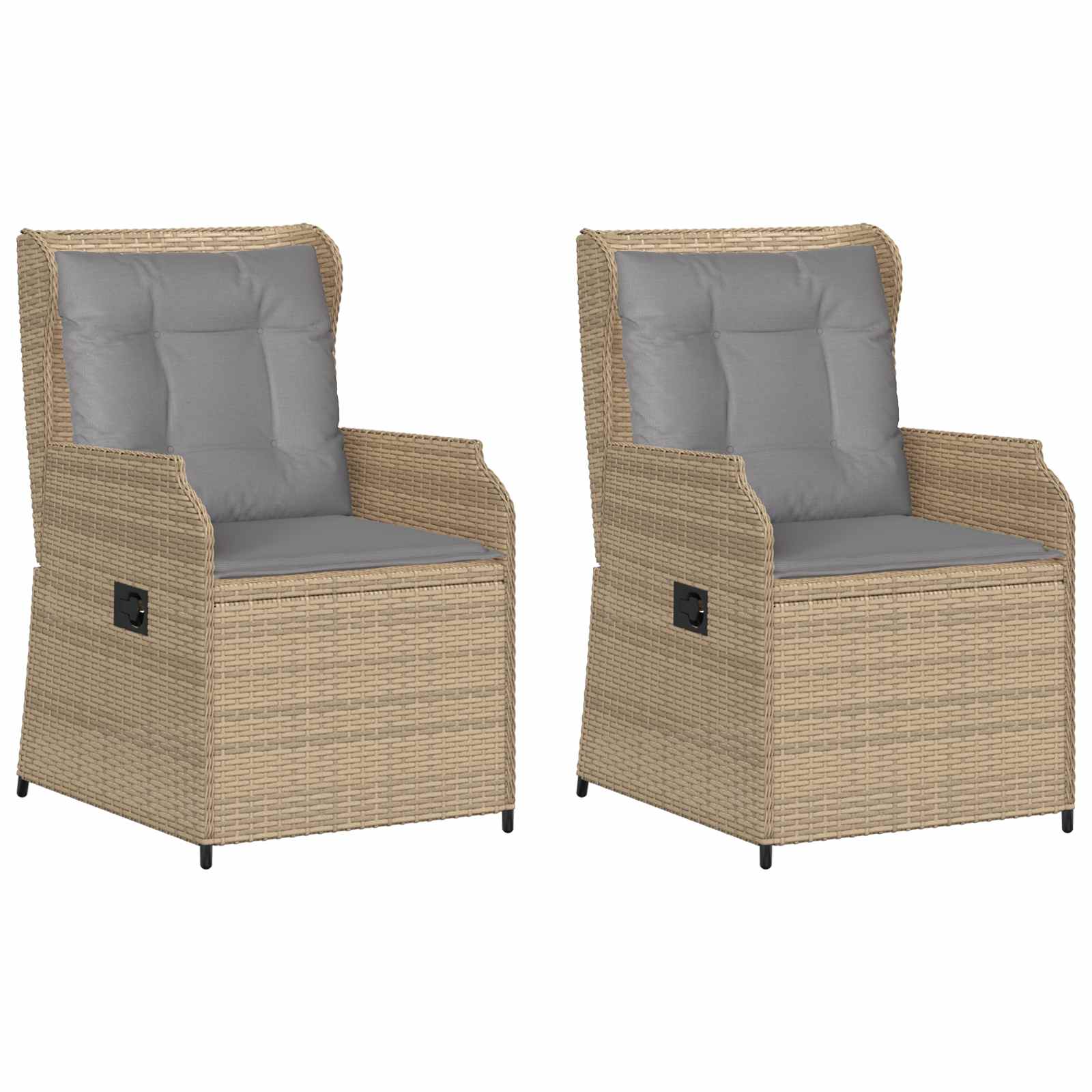 Panchina da giardino con cuscino 2 pcs Beige Poly Rattan 3394488