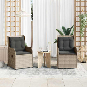 vidaXL Panchina da giardino 2 pcs Grigio chiaro Poly Rattan