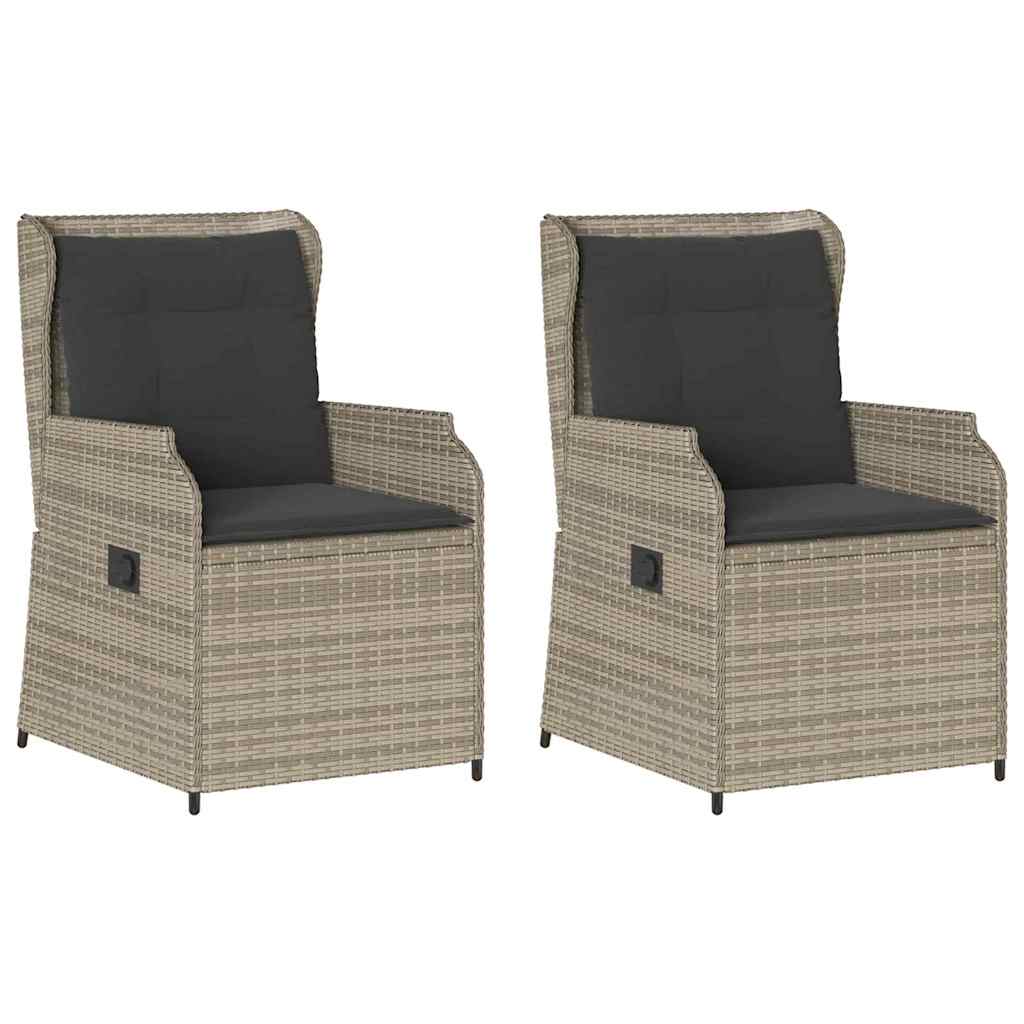 vidaXL Panchina da giardino 2 pcs Grigio chiaro Poly Rattan