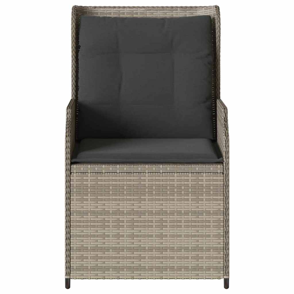 vidaXL Panchina da giardino 2 pcs Grigio chiaro Poly Rattan