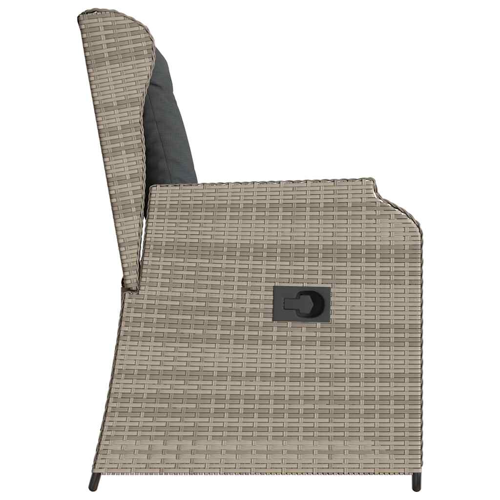 vidaXL Panchina da giardino 2 pcs Grigio chiaro Poly Rattan