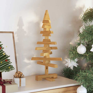 Albero di Natale in legno-Decorazioni natalizie Marrone 60 cm legno-Decorazioni natalizie di pino massello