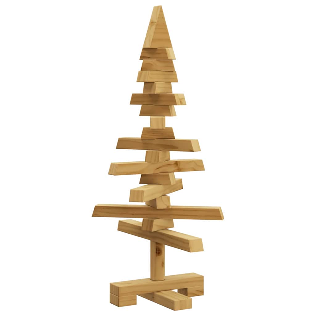 Albero di Natale in legno-Decorazioni natalizie Marrone 60 cm legno-Decorazioni natalizie di pino massello