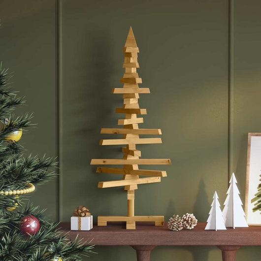 Albero di Natale in legno Marrone 90 cm Legno di pino massello 42016698
