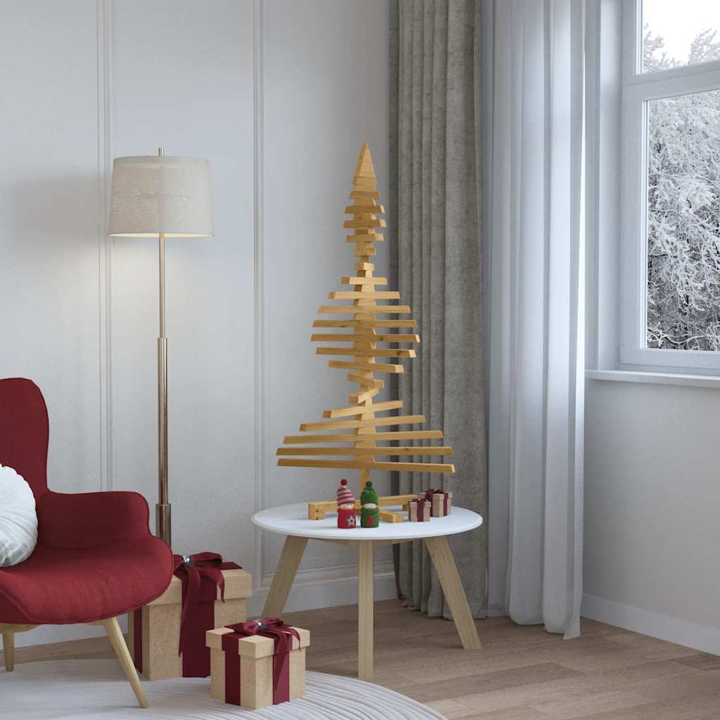 Albero di Natale in legno Marrone 120 cm Legno di pino massello 42016699
