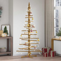 Albero di Natale in legno Marrone 210 cm Legno di pino massello 42016702