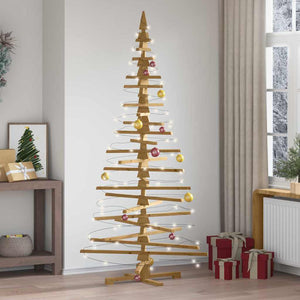 Albero di Natale in legno Marrone 210 cm Legno di pino massello 42016702