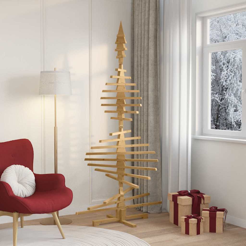 Albero di Natale in legno Marrone 210 cm Legno di pino massello 42016702