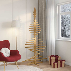 Albero di Natale in legno Marrone 210 cm Legno di pino massello 42016702