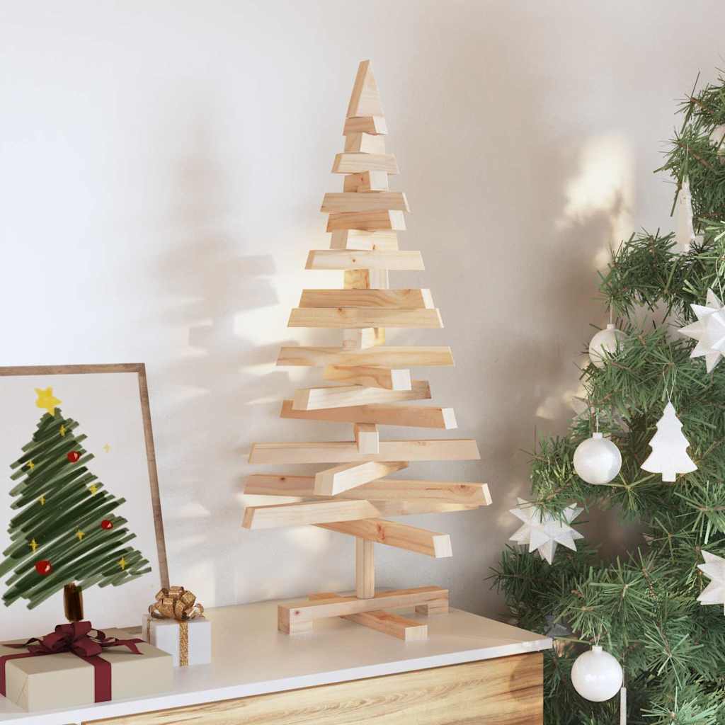 Alberi di Natale Naturale 90 cm Legno di pino massello 42016704