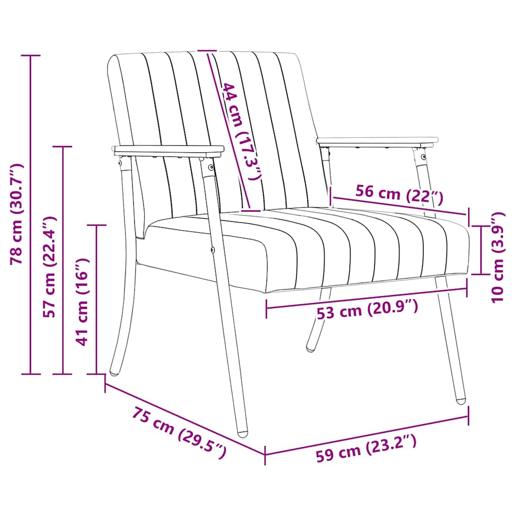 poltrona Crema 59 x 75 x 78 cm Velluto 42017687
