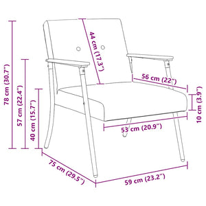 poltrona Grigio Nuvola 59 x 75 x 78 cm Tessuto 42017697