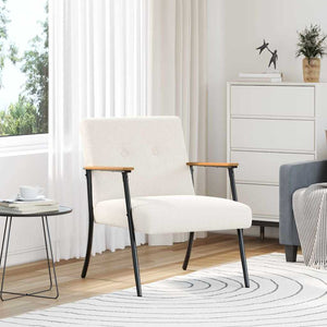 poltrona Crema 59 x 75 x 78 cm Tessuto simile alla lana ricci 42017699