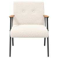 poltrona Crema 59 x 75 x 78 cm Tessuto simile alla lana ricci 42017699