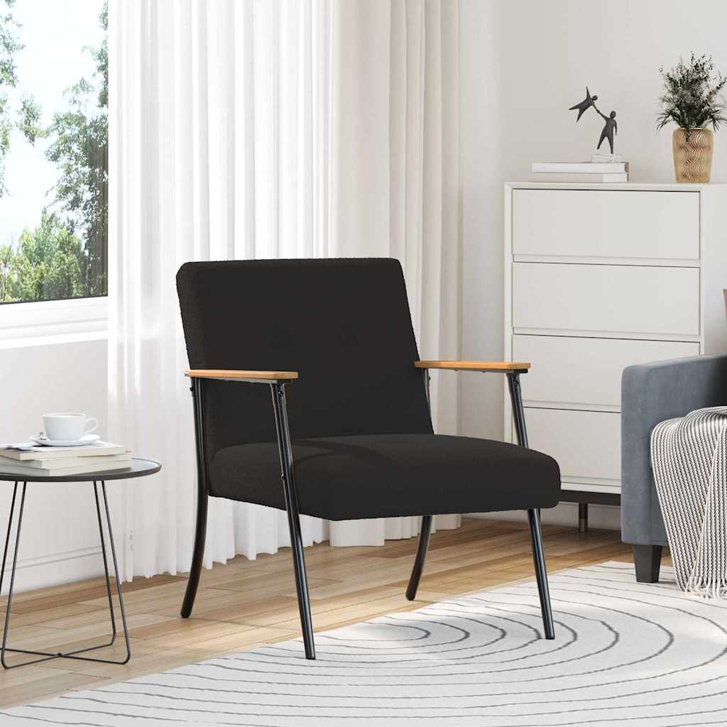 poltrona Nero 59 x 75 x 78 cm Tessuto simile alla lana ricci 42017702