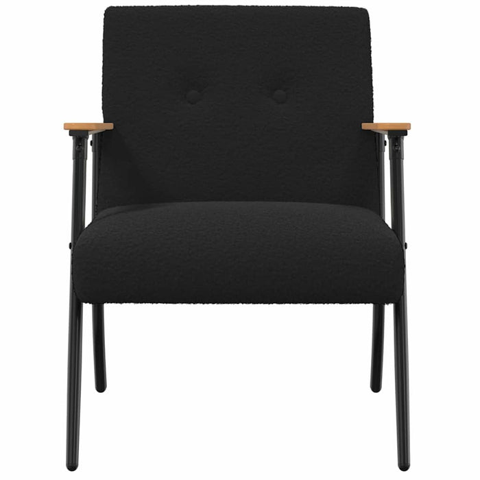 poltrona Nero 59 x 75 x 78 cm Tessuto simile alla lana ricci 42017702