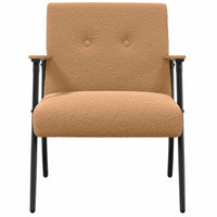 poltrona Beige 59 x 75 x 78 cm Tessuto simile alla lana ricci 42017703