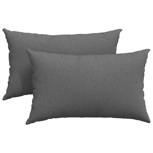 Cuscini da Divano 2 pz-Set di 2 Cuscini per Sofa Grigio scuro 50 x 30 cm Tessuto 504018
