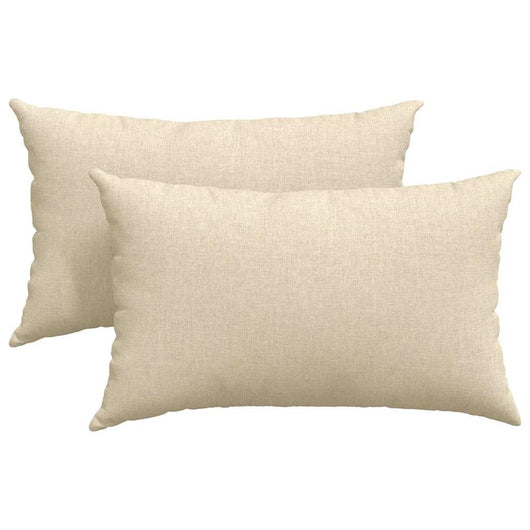 Cuscini da Divano 2 pz-Set di 2 Cuscini per Sofa Crema 50 x 30 cm Tessuto 907905