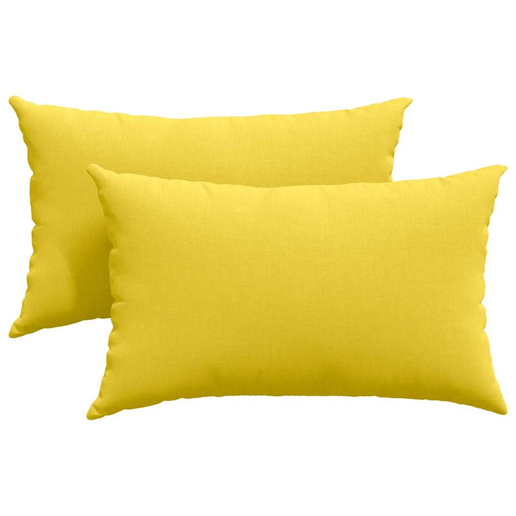 Cuscini da Divano 2 pz-Set di 2 Cuscini per Sofa Giallo Chiaro 50 x 30 cm Tessuto