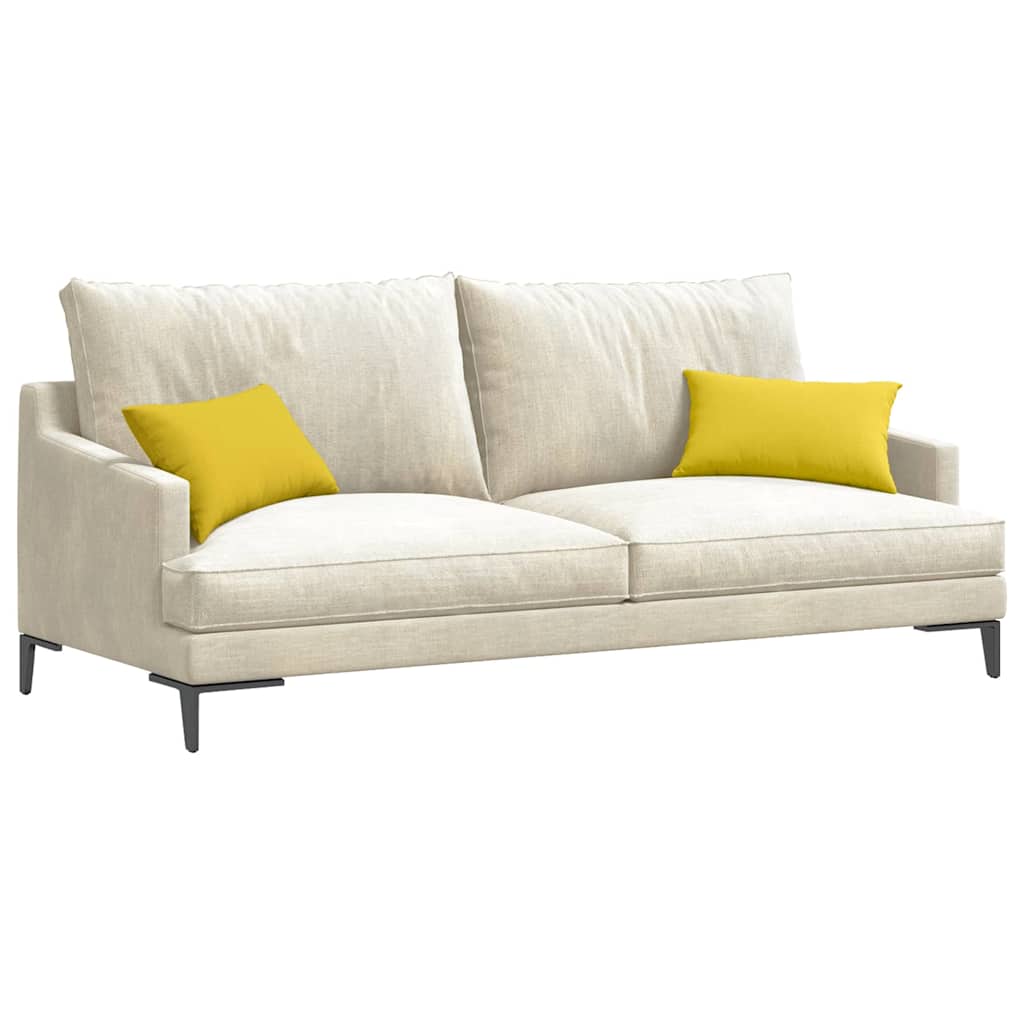 Cuscini da Divano 2 pz-Set di 2 Cuscini per Sofa Giallo Chiaro 50 x 30 cm Tessuto