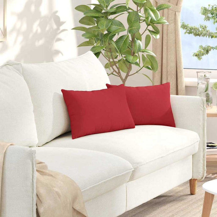 Cuscini da Divano 2 pz-Set di 2 Cuscini per Sofa Rosso 50 x 30 cm Tessuto
