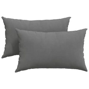 Cuscini da Divano 2 pz-Set di 2 Cuscini per Sofa Grigio scuro 50 x 30 cm Tessuto 105233