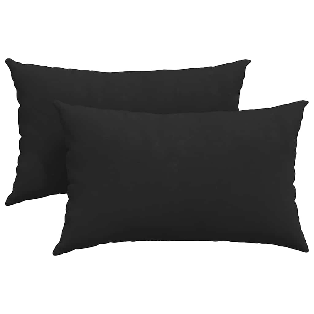 Cuscini da Divano 2 pz-Set di 2 Cuscini per Sofa Nero 50 x 30 cm Tessuto 869341